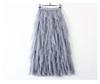 The Korean Version of the Elastic Waist Is Fashionable and Versatile, Showing Thin Mesh Stitching, Irregular Midi and High-waisted Skirts