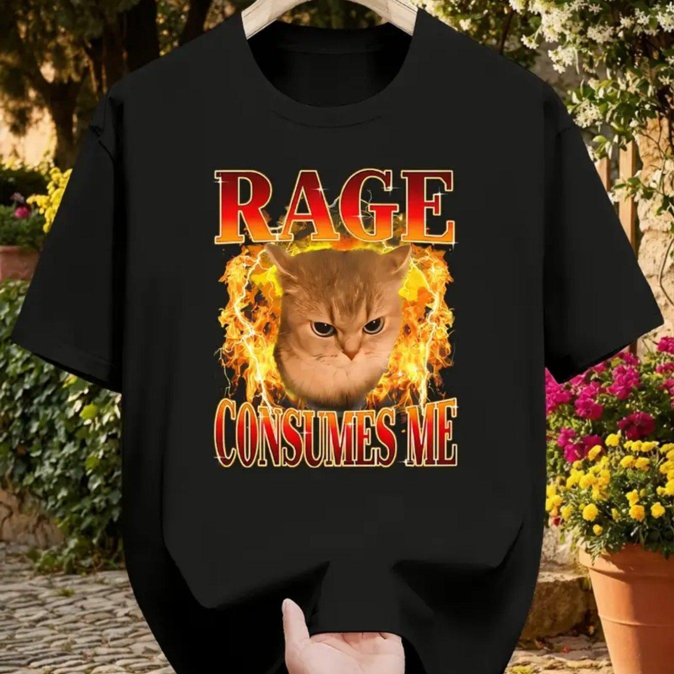 Unisexs Funny Angry Cat Meme TShirt Sarcastic Kitten Print Lightweight Breathable Short Sleeve Tee Suitable for Gym Training S