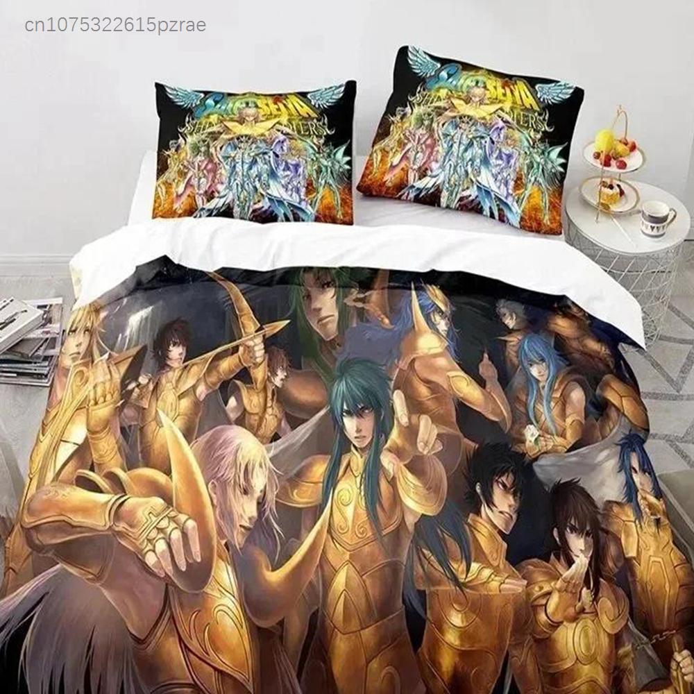 Anime Saint Seiya LOST CANVAS Bedding Set Duvet Cover Bed Set Quilt Cover Pillowcase Comforter King Queen Size Boys Adult