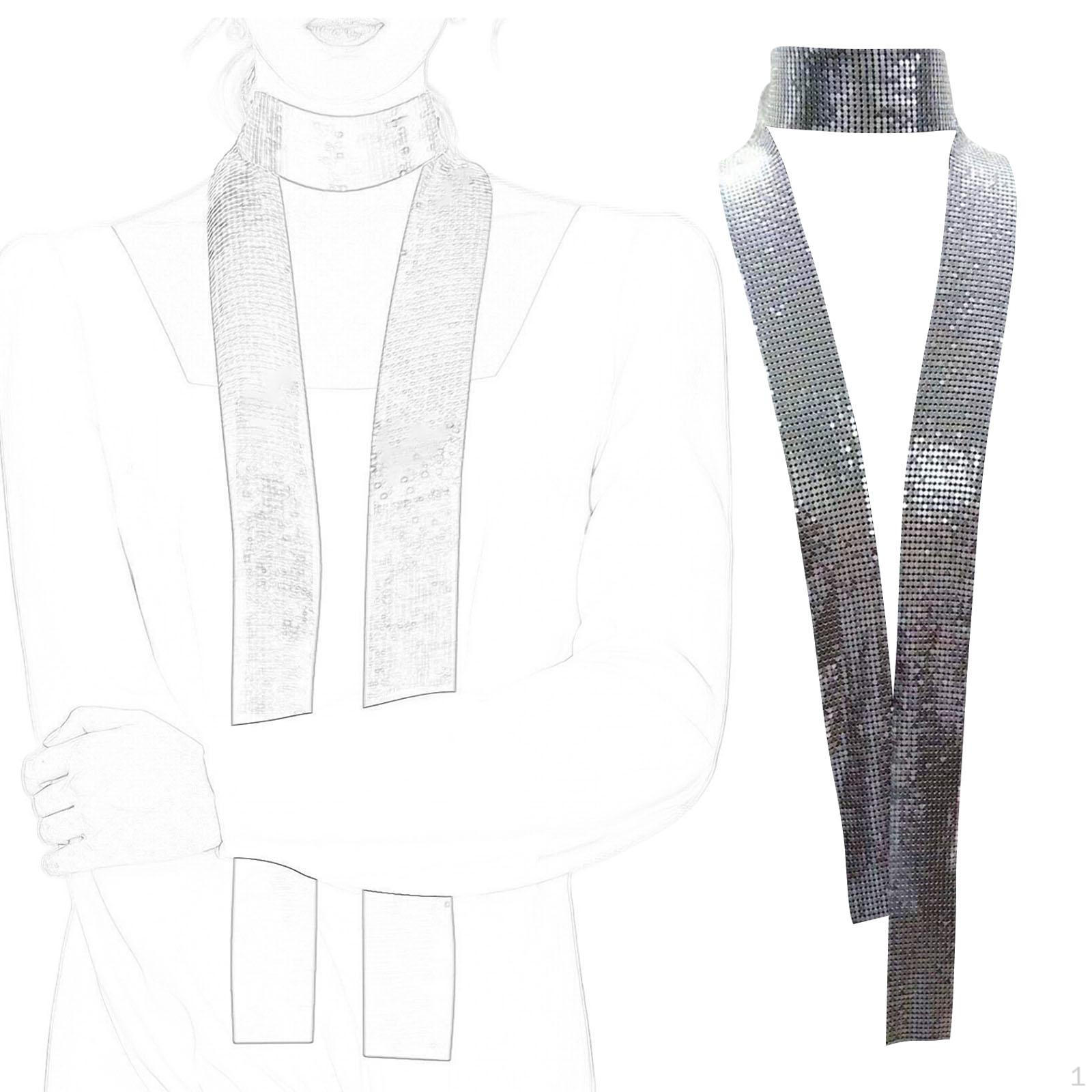 

Элегантное колье-шарф с пайетками для вечерних мероприятий серебряный