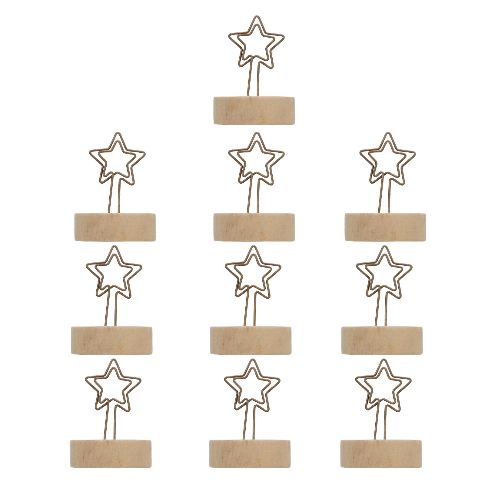 

10 шт. держатель для карточек вертикальный бревно в форме звезды деревянный держатель для карточек зажим для заметок простой