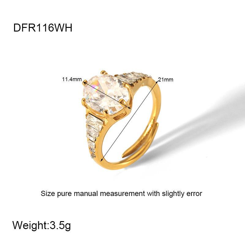 18K Gold Plated Zircon Geometric Multi-layer Spiral Ring for Women - Waterproof Stainless Steel with Rhinestones