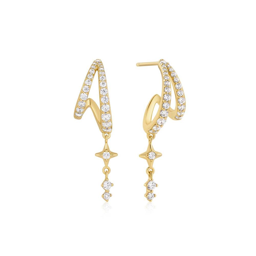 Ania Haie Gold Star 925 Silver Drop Stud Earrings E074-10G