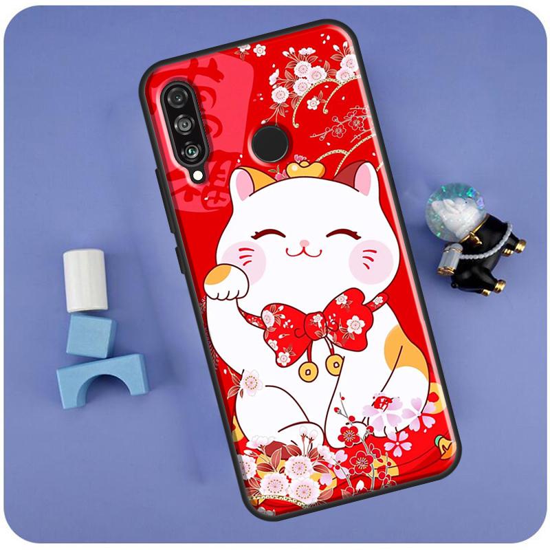 China cute lucky cat For Huawei Nova Y70 Y91 Y90 Y60 Y61 Y72 Y73 3i 7i 8i 11i 12i 9 10 SE P20 P30 P40 Lite Case