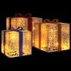 VidaXL Boîtes de Noël lumineuses 3 pcs 64 LED blanc chaud, cadeau de Noël lumineux, boîte de Noël lumineuse, boîte de Noël 356244