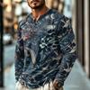 Men's Casual Retro Long Sleeve Shirt for Everyday Wear