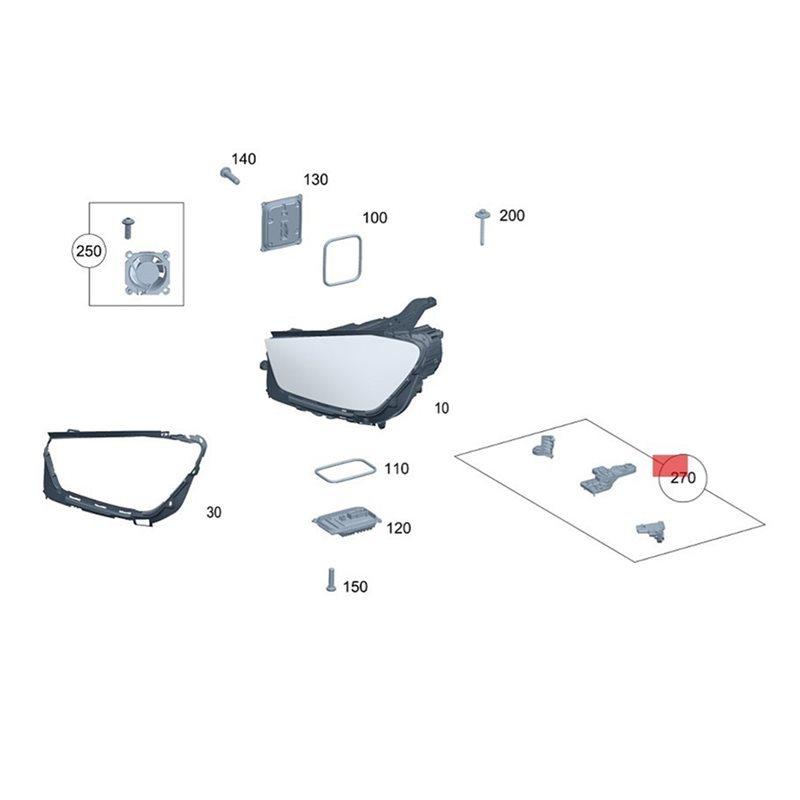 Headlight Repair Kit 1 Pair RS Bracket A1678206901 A1678207001 For W167 -  GLS320 GLE350 GLE450 580