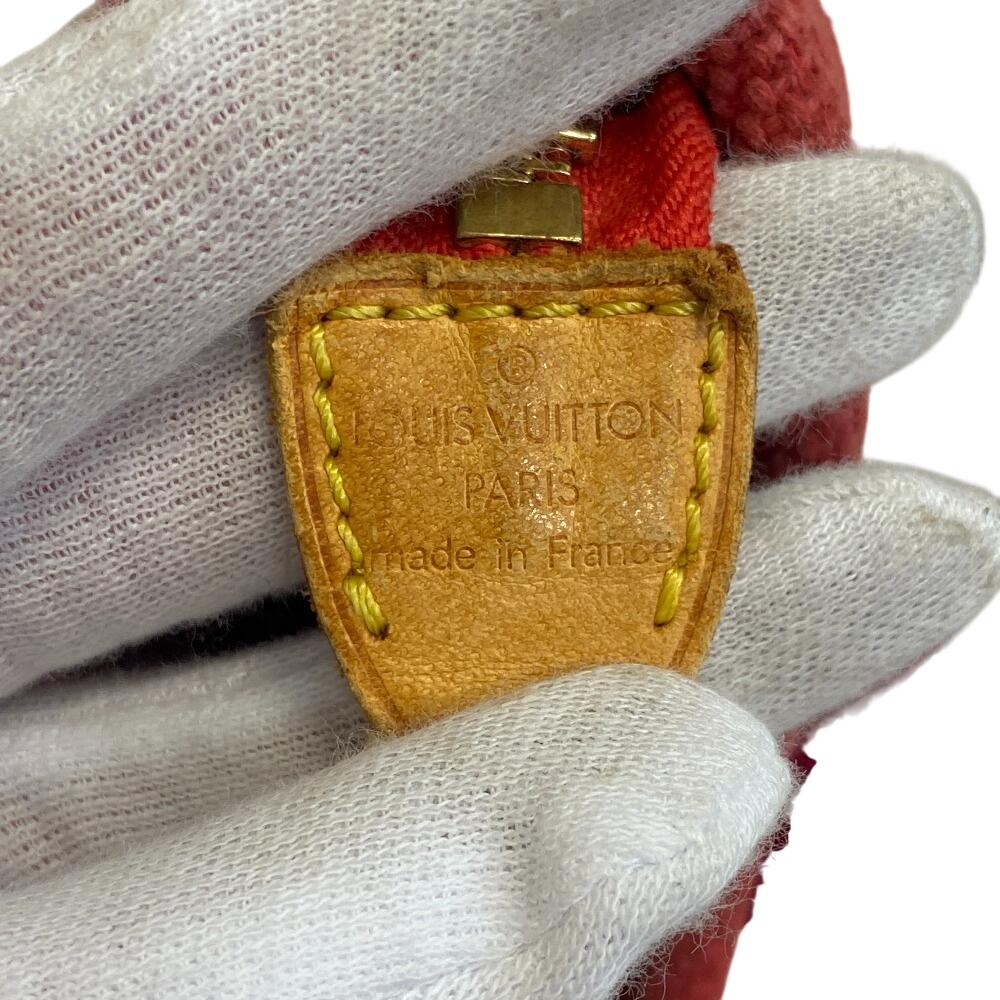 Louis Vuitton M40037 Tote Antigua Canvas Hippo PM Handbag Red Canvas Women Used