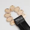 Simple Diamond Black Belt Suit Coat Skirt Accessories Belt Gold Button Head Atmospheric