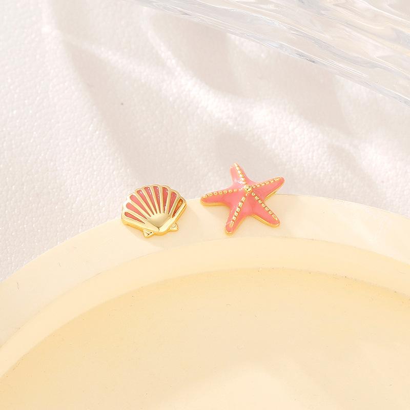 Fashion Starfish Stud Earrings Women Girl Gift Cute Banquet Ocean Style Earrings Asymmetry Jewelry Dropshipping Wholesale
