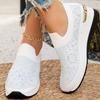 Damen Slip-On Sneaker Atmungsaktiv Keilabsatz Bequem und Stilvoll Freizeitschuhe