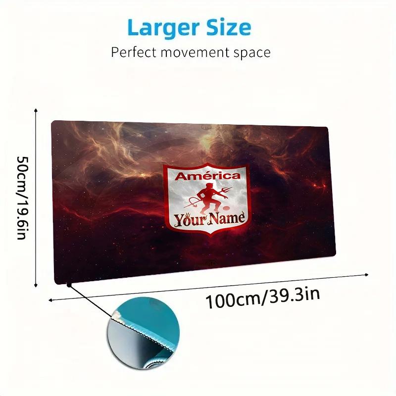 America De Cali Custom Name Large Size Mouse Pad Large Gaming Table Cushion Non-slip Laptop Tablet Big Mousepad XXL Mat Mini PC Playmat With Lock edge
