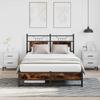 VidaXL Bed Frames Without Mattress Smoked Oak 120x190 Cm Engineered Wood 4106905