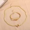 Luxury Hollow Heart Gold Color Stainless Steel Pendant Necklaces for Women Personality Wedding Bride Collar Jewelry Colorfast