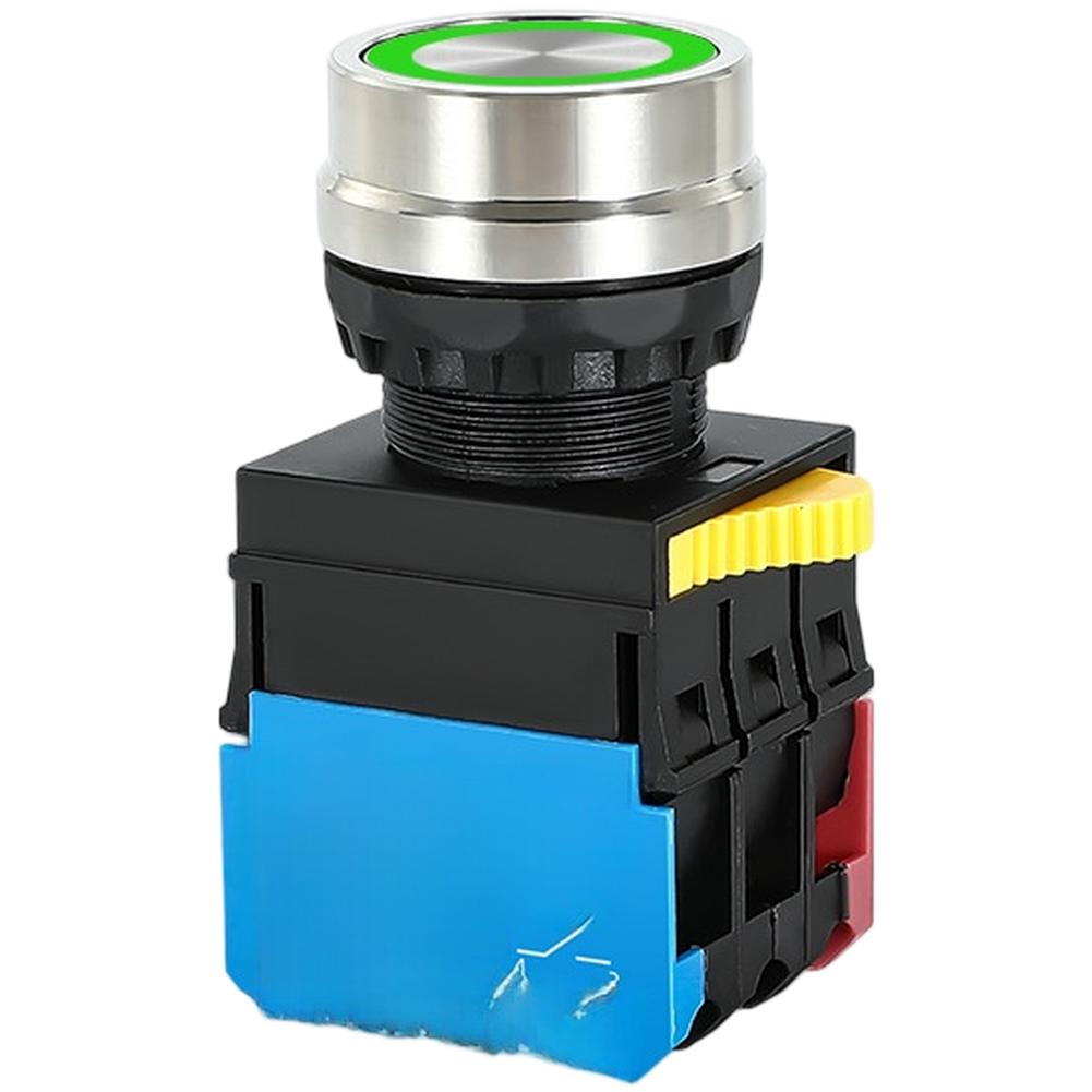 Control Panel Push Button Switch 22mm Red Self Locking Reset Silver Contacts IP65 Rated for Harsh Environment Operation