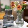 Nordic Glacier Glass Vase for Fresh Flowers, Large Transparent Hydroponic Flower Arrangement Decor for Living Room.