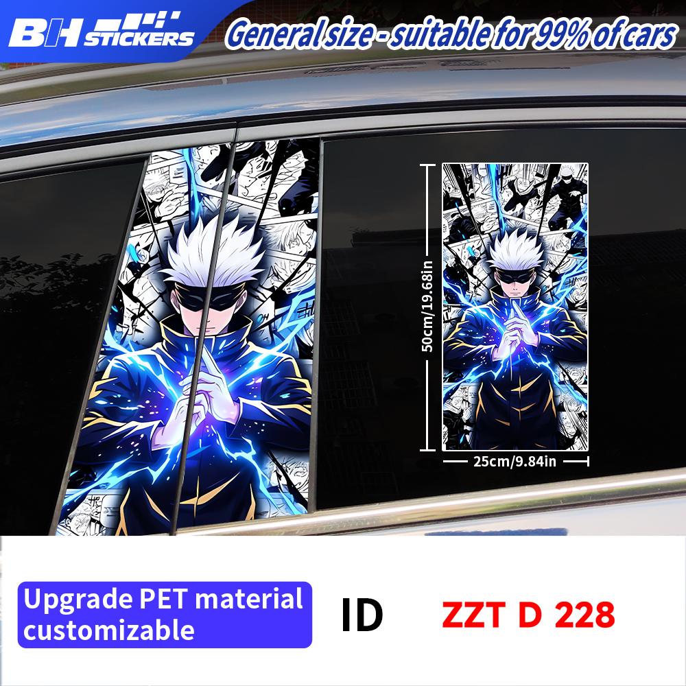 Wasserdichter Satoru Gojo Auto B-Säulen Aufkleber Anime Decal UV-Schutz Vinyl Auto Fenster Folie Außendekoration Zubehör