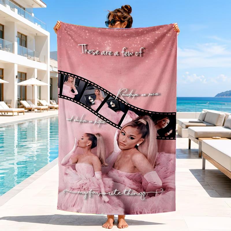 Music Pop Ariana Fashion Beach Towel, Microfiber Beach Towel, Perfect For Pool, Beach, Travel, Home Decor Beach Party Fan Gifts
