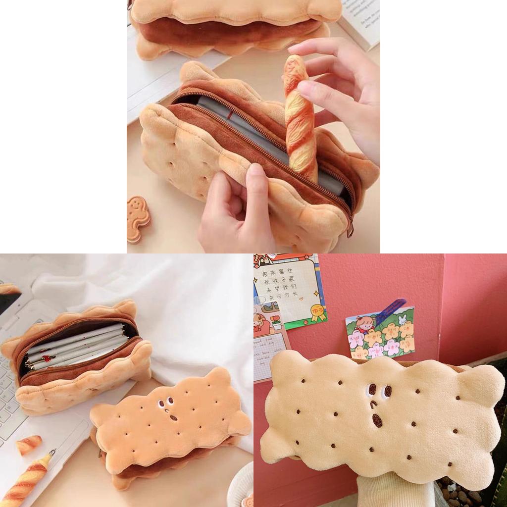 Kreatives Keks-Sandwich-Federmäppchen aus Plüsch für Mädchen und Schüler