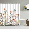 Plant Series Shower Curtain Bathroom Waterproof Polyester Shower Curtain Flower Print Curtains for Bathroom Shower With Hooks