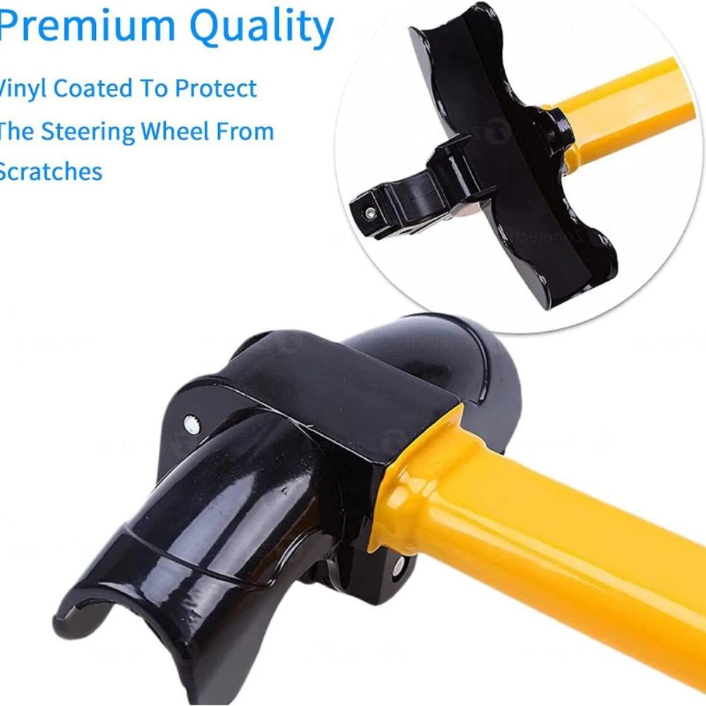 Universal Heavy-Duty Stainless Steel Car Steering Wheel Lock - Anti-Theft Rotary Security Device for Vehicles