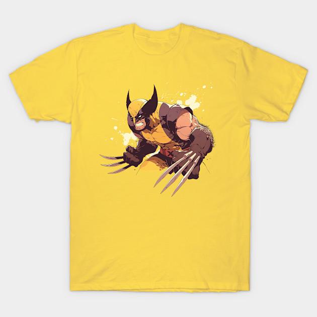 

Мужская черная футболка с принтом Росомаха Печать на трансферной бумаге без вырезания Хлопковая футболка M жёлтый