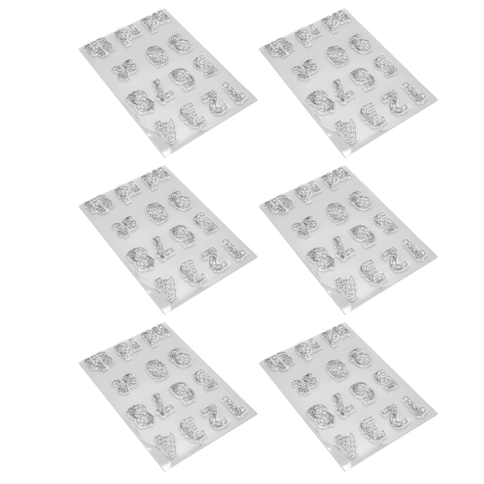 6 шт. Прозрачные штампы DIY Декоративные Цифры Слова Прозрачные Штампы для Ежедневника Изготовления Открыток Скрапбукинга