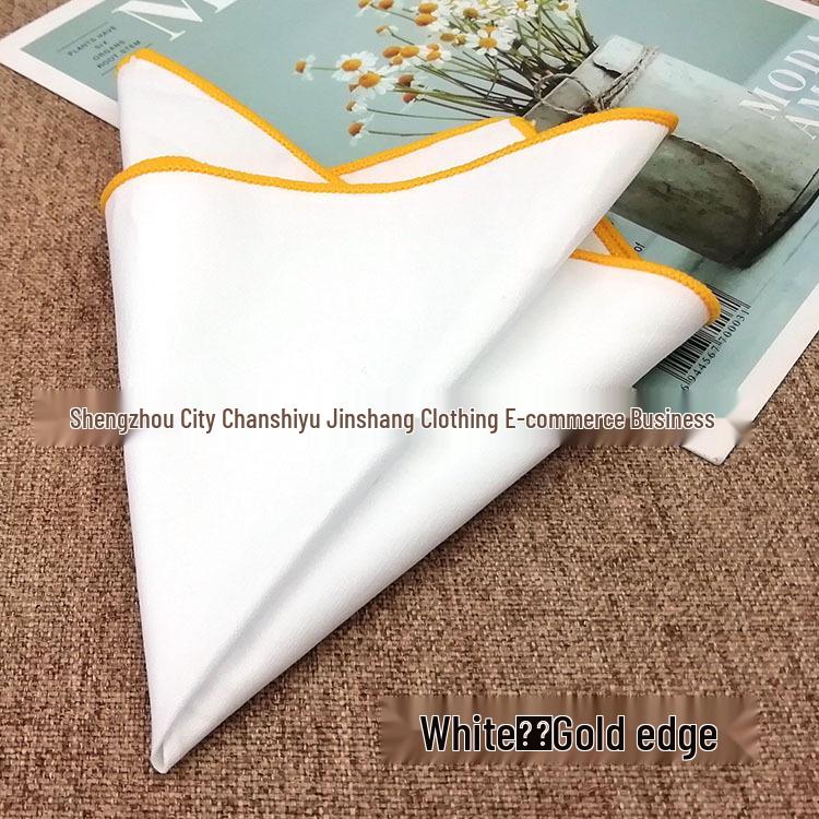 Elegant Pure White Cotton Men's Pocket Square 23cm