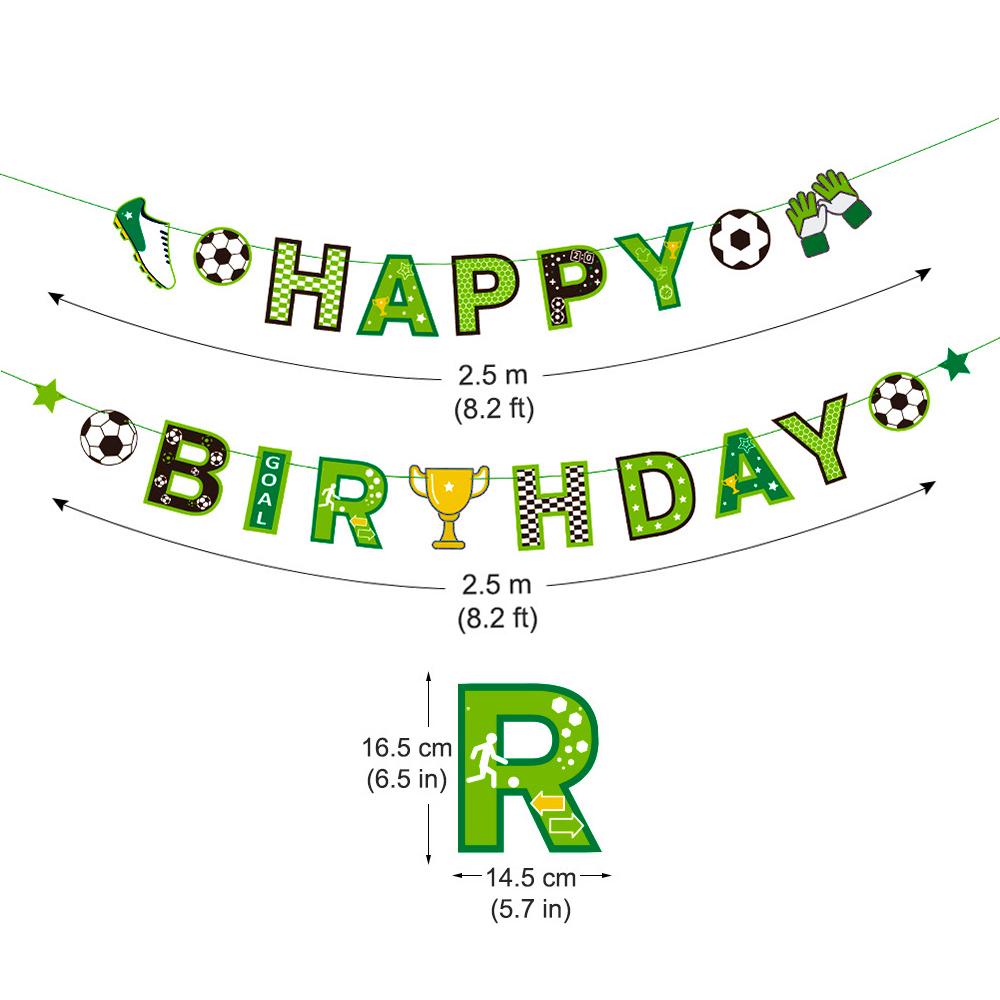 Football Birthday Party Decor Set: Plates, Cups, Tablecloth, Cutlery, Backdrop, Banner & Balloons.