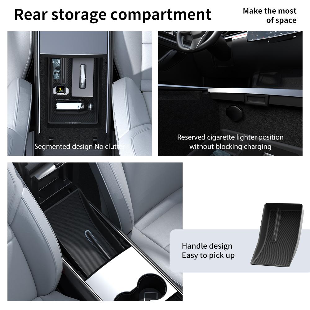 YZ for Tesla Model 3 Y Highland 2025-2025 Central Control Lower Storage Box Handrail Box Underlay Waterproof Mat Box Accessories