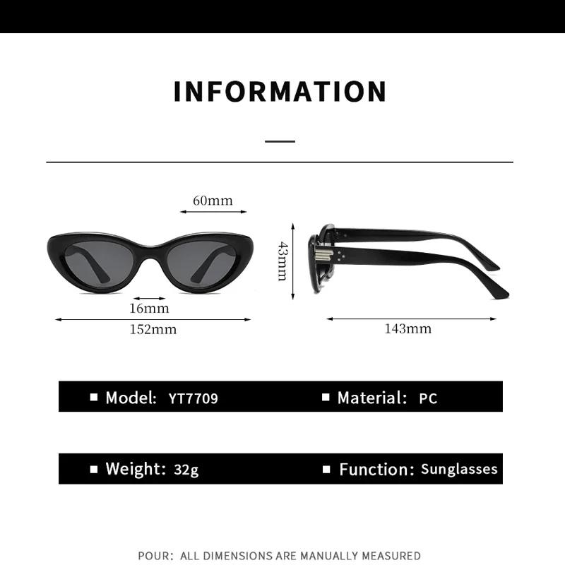 Cat Eye Sunglasses UV400 Women Fashion Small Oval Sun Glasses Trendy Minimalist Design Eyewear