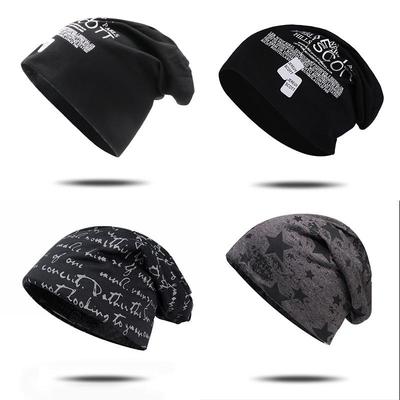 Women's Baotou Knitted Hat: Autumn/Winter Hip-Hop Style with Printed Letters - Unisex Sleep Cap & Street Dance Pullover