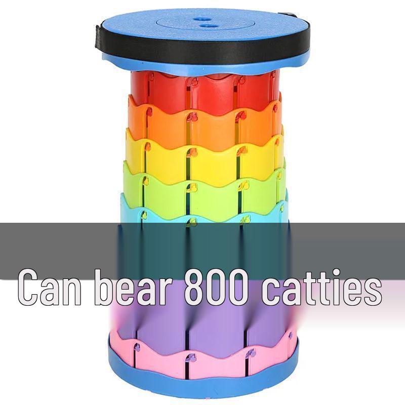 Telescopic Folding Outdoor Stool: Portable, Thickened Plastic for Travel, Fishing, Balcony, or Queue.