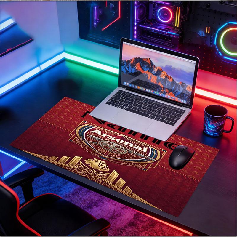 Custom Name Personalized Arsenal F.C Pattern Mousepad, Laptop PC Desk Mat, Decorative Desk Mat for Home Keyboard Pad Gift