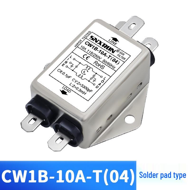 Single-Phase 220V AC EMI Power Filter 3A6A Plug-in for Servo Interference Purification