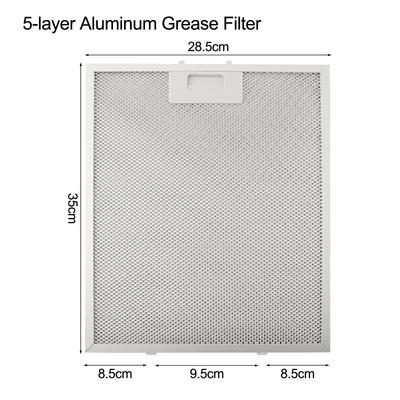 2 Stück Dunstabzugshaube Metall 280x371x9MM Silberfilter Aluminiumgitter Abluftfilter 280x371x9MM Fettfilter für Dunstabzugshauben