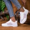 [Breathable Sneakers] Breathable Mesh Women's White Casual Sneakers | Summer Low-Top Lace-Up Shoes with EVA Cushioned Sole