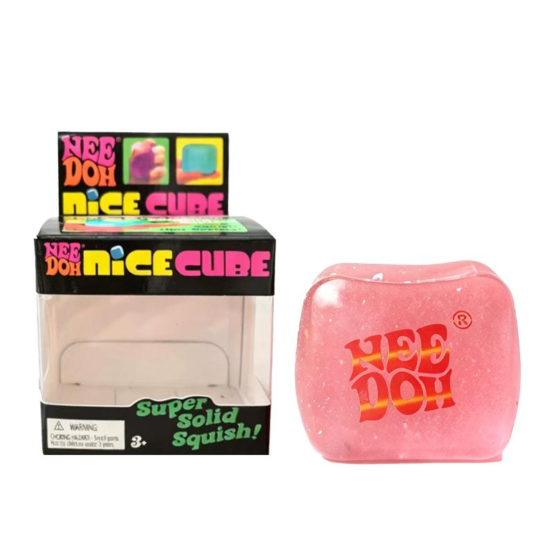 Needoh Nice IJsblokje Glow in the Dark Squishy Speelgoed Veilig Niet-toxisch Maltose Kneedbaar Uitrekbaar Drukverlichtend Genezend Ontspannend Vrije Tijd Cadeau beige