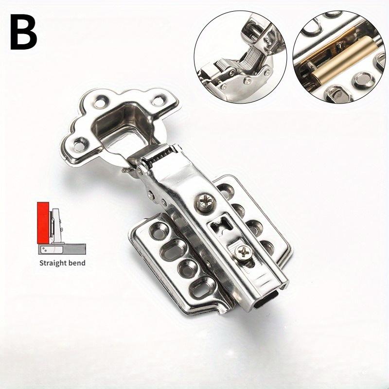 1Pc 304 Stainless Steel Thickened Hinge for Wardrobe Cabinet Door Heavy Duty Airplane Pipe Spring Bending Hydraulic Buffer Hinge