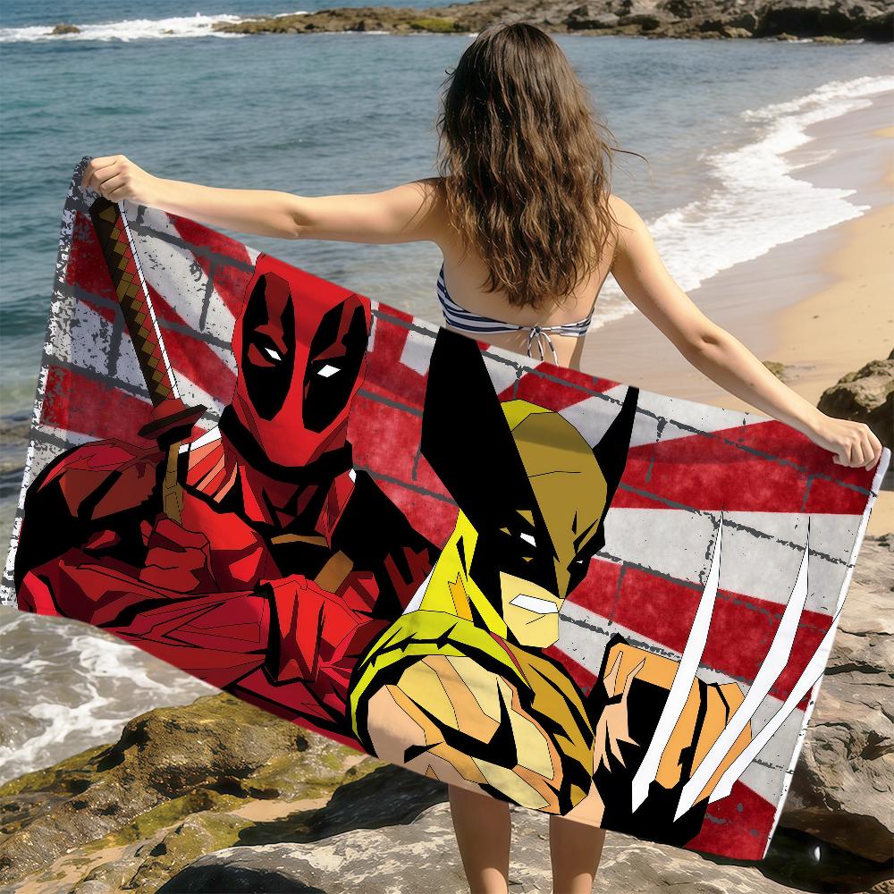 

movie cool fun art D-Deadpool W-Wolverine ML soft Dry Beach Towels Trip Towel swim Summer Holiday bathing Pool Camp Gift W30*H60(CM)