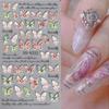 Nail Art Stickers Embossed Nail Decals Colorful Butterfly Nail Accessories for Self-adhesive Nail Decoration Ladies Nail Design