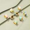 Geometric Alloy Unique Earrings With Artificial Stones Elegant Womens Jewelry