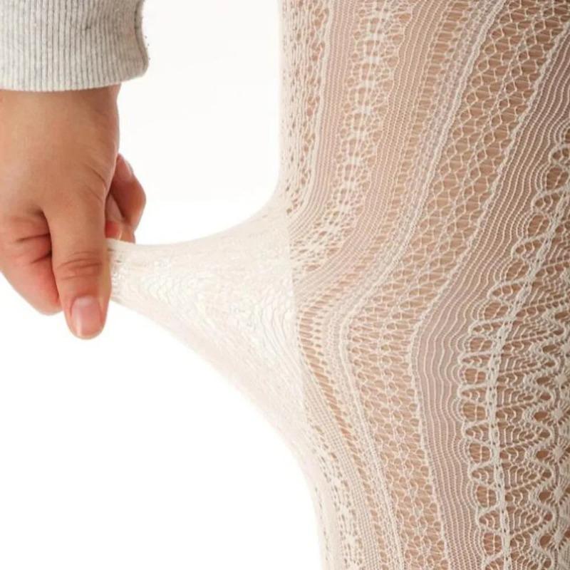 Autumn Women Lolita Tights Lace Stockings Woman Hollow Out White Female Pantyhose Stockings Tattoo Tights Pattern