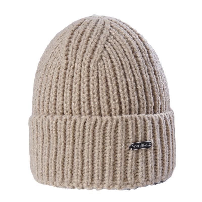 Women's Winter Warm Knitted Hat Korean Style Versatile Big Head Circumference Showing Face Small Windproof Ear Protection Wool Hat