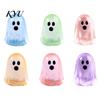 Halloween Tabletop Ornaments 6PCS Luminous Mini Ghost Figures, Miniature Glow in The Dark Glowing Figurines Ornaments, Theme Resin Collections