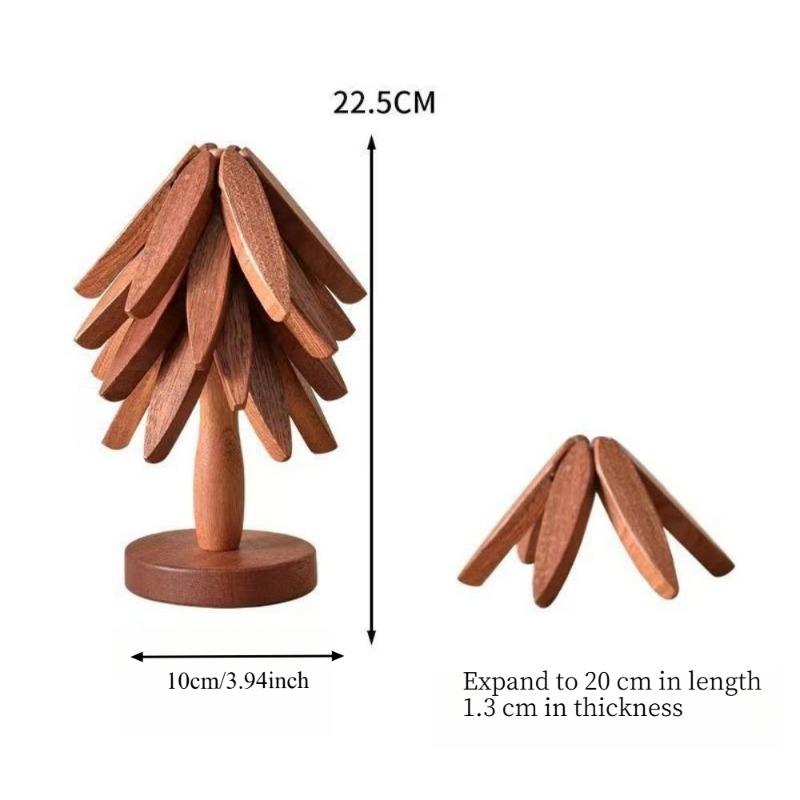 1Pc Wooden Trivets for Hot Dishes Insulated Coaster Dishes Trivet Stand Ornaments Insulation Mat Tree Coaster Dining Pot Mats