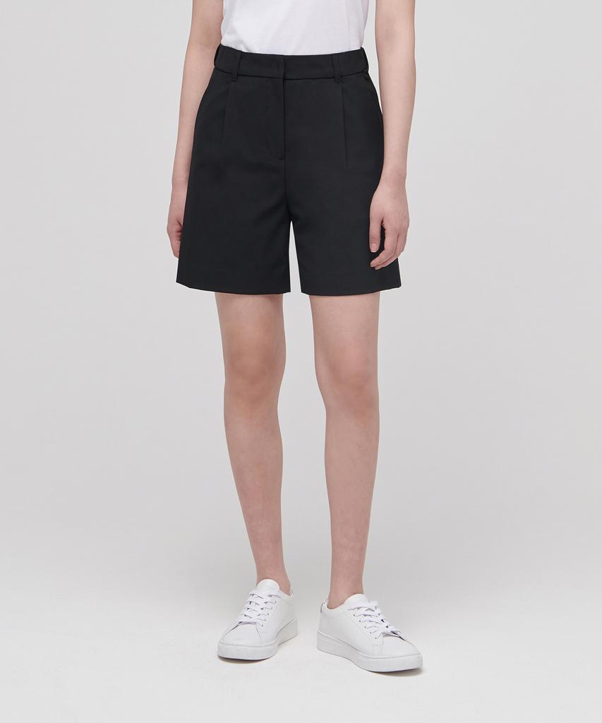 MUSINSA STANDARD WOMAN Women'S Lightweight Hidden Elastic Waist Half Slacks [Black]
