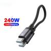15CM/20CM Kurzes USB C Kabel 240W Typ C zu Typ C Schnellladekabel Magnetisches Geflochtenes Kabel für iPhone 15 16 17 Samsung Huawei