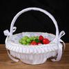 Princess Style Decorative Storage Basket With Metallic Accent Perfect For Bridal Showers Anniversaries And Photo Props