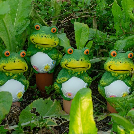 4Pcs Terracotta Self Watering Frog Planter Watering Spikes Slow Insert Automatic Spikes Cute Release Watering Tools